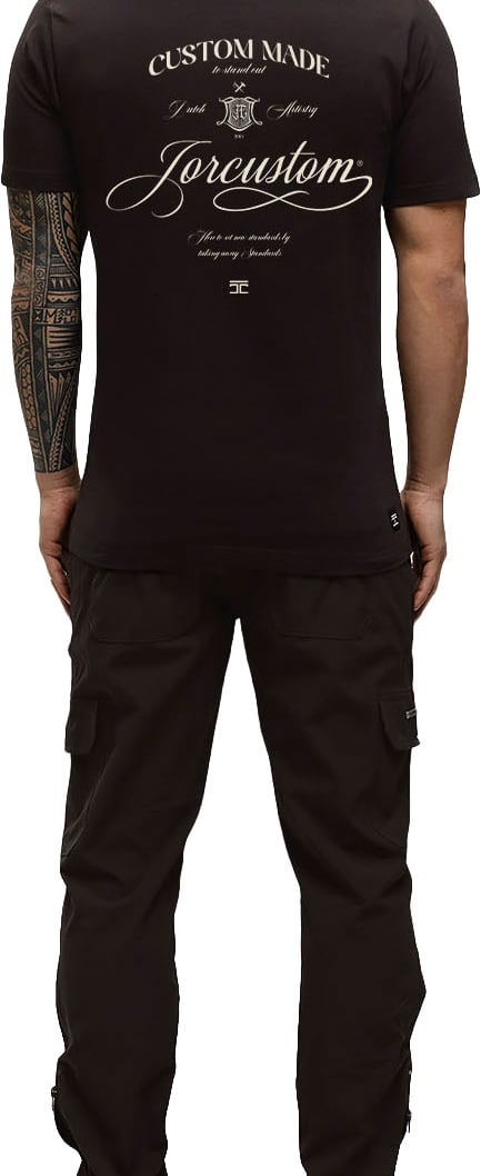 JORCUSTOM Handscri Slim Fit T-Shirt Brown Bruin