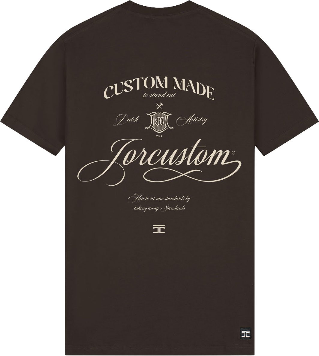 JORCUSTOM Handscri Slim Fit T-Shirt Brown Bruin