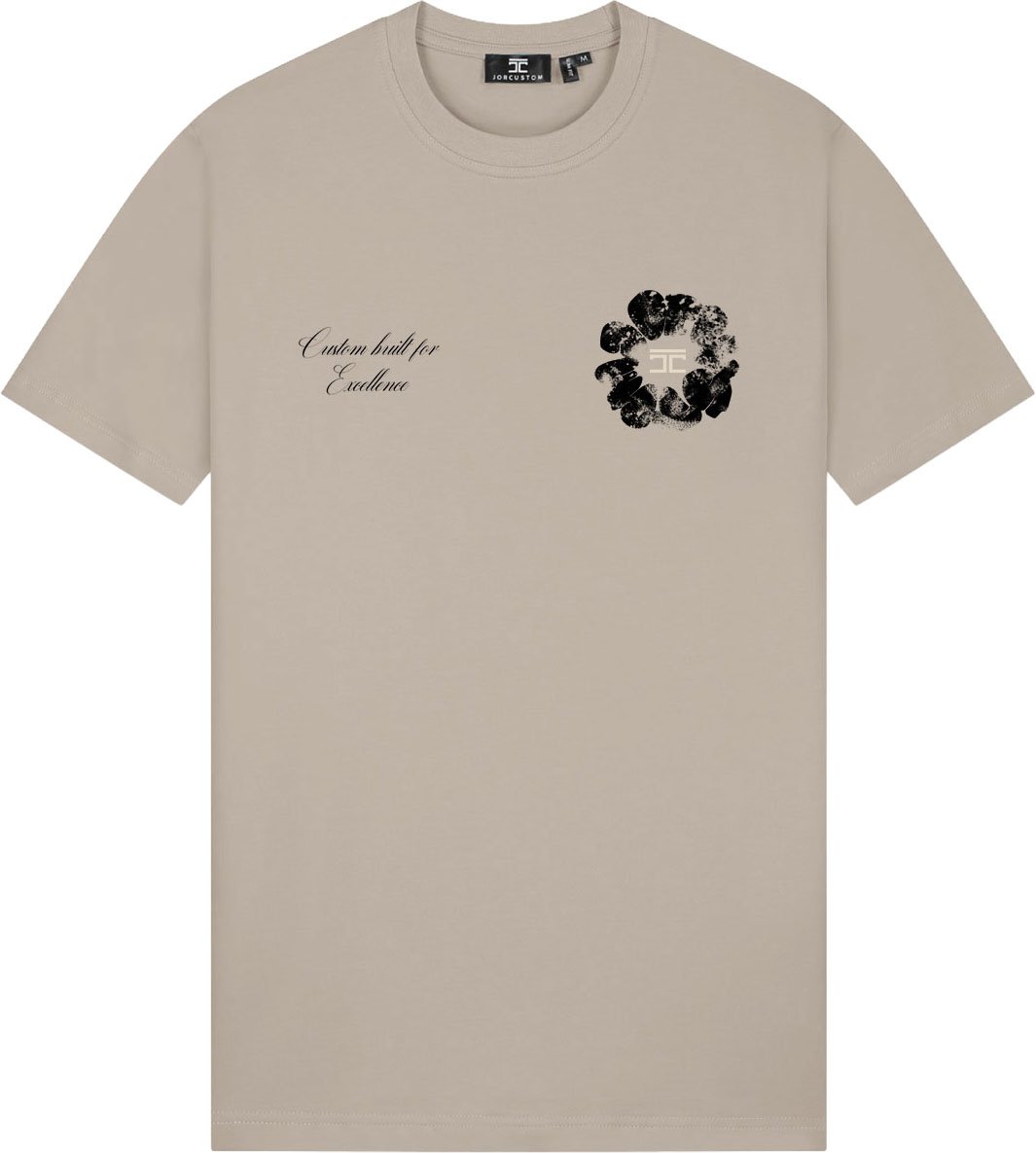 JORCUSTOM Flowers Slim Fit T-Shirt Taupe Taupe