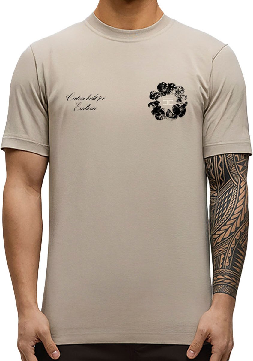 JORCUSTOM Flowers Slim Fit T-Shirt Taupe Taupe