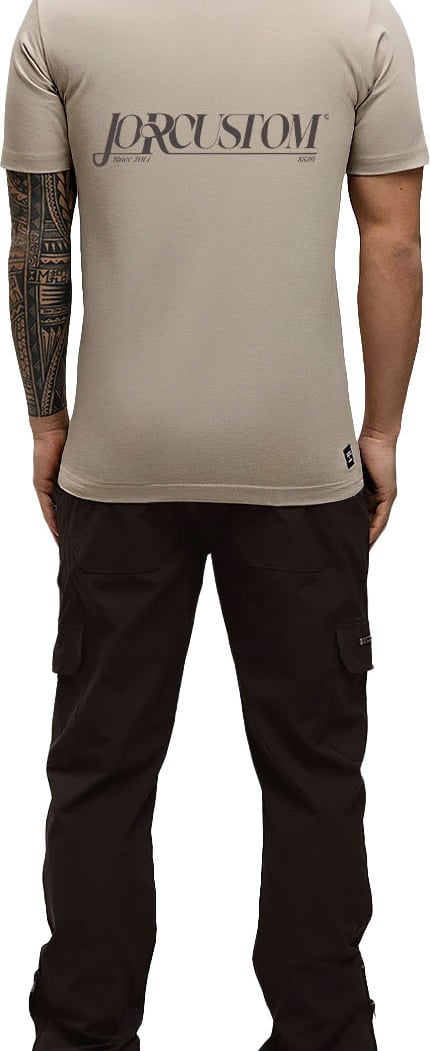JORCUSTOM Script Slim Fit T-Shirt Taupe Taupe