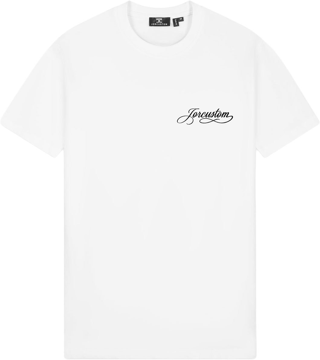 JORCUSTOM Handscri Slim Fit T-Shirt White Wit