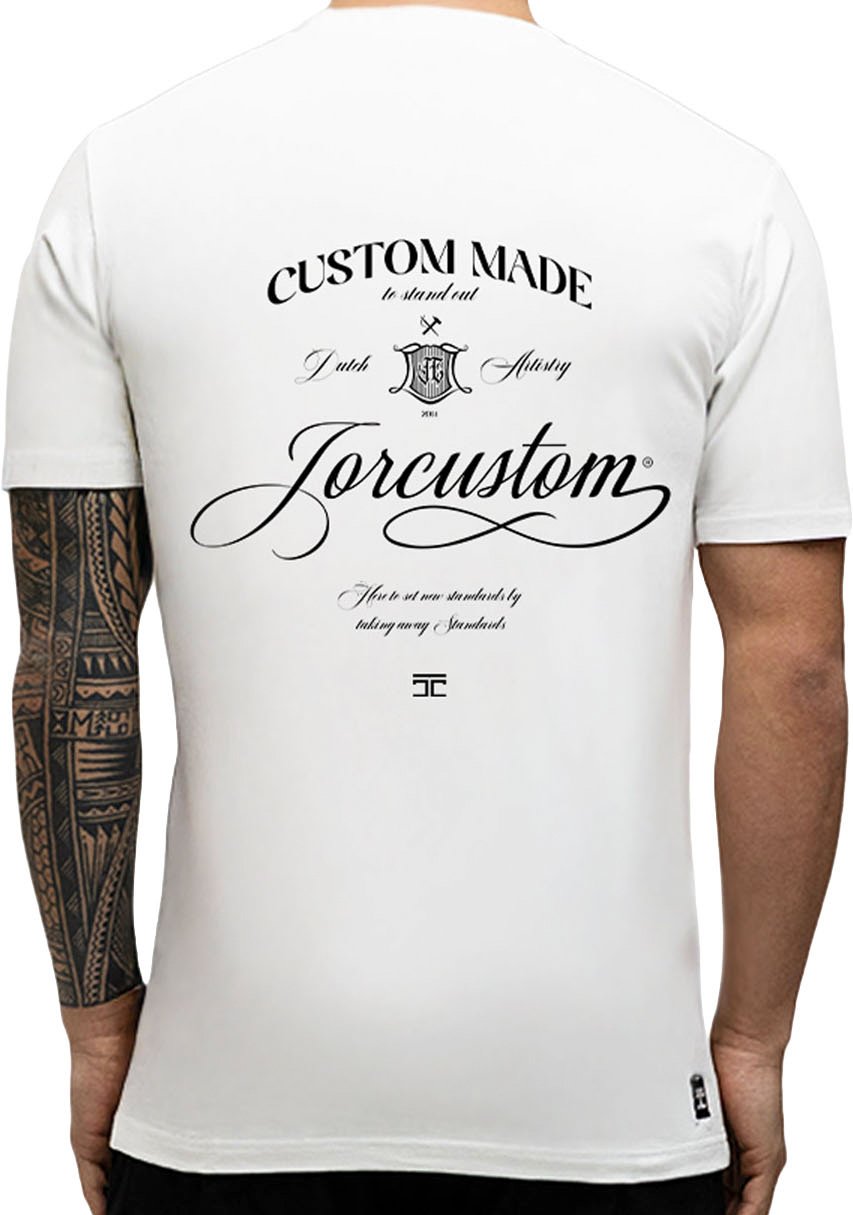 JORCUSTOM Handscri Slim Fit T-Shirt White Wit