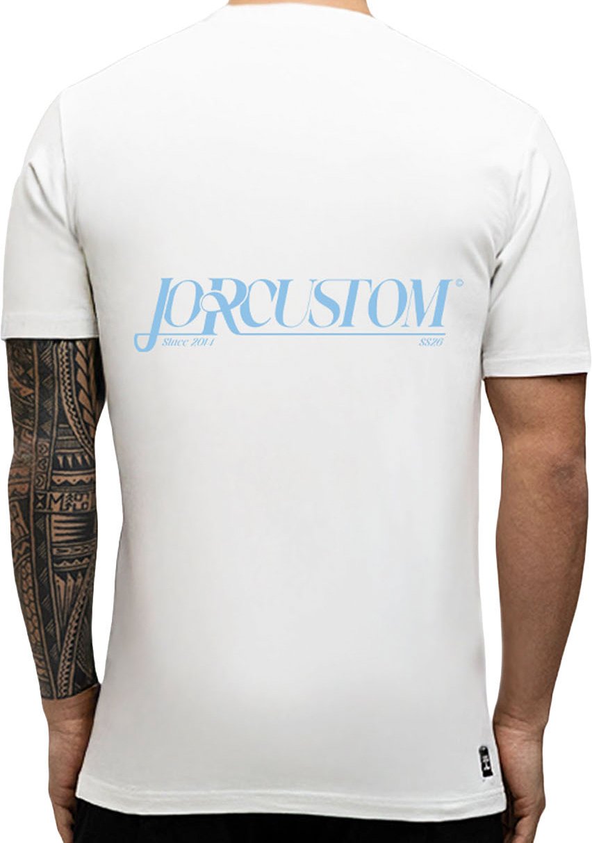 JORCUSTOM Script Slim Fit T-Shirt White Wit