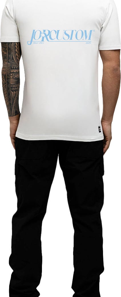 JORCUSTOM Script Slim Fit T-Shirt White Wit