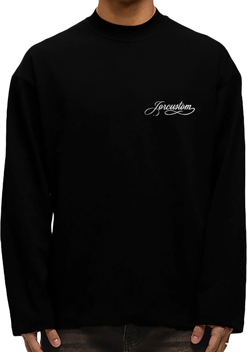 JORCUSTOM Handscri Longsleeve T-Shirt Black Zwart