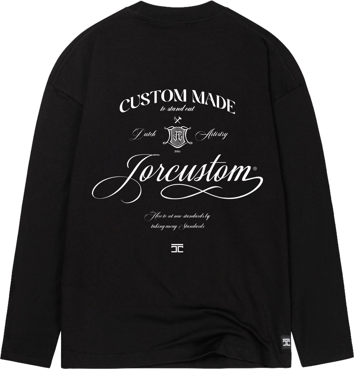 JORCUSTOM Handscri Longsleeve T-Shirt Black Zwart