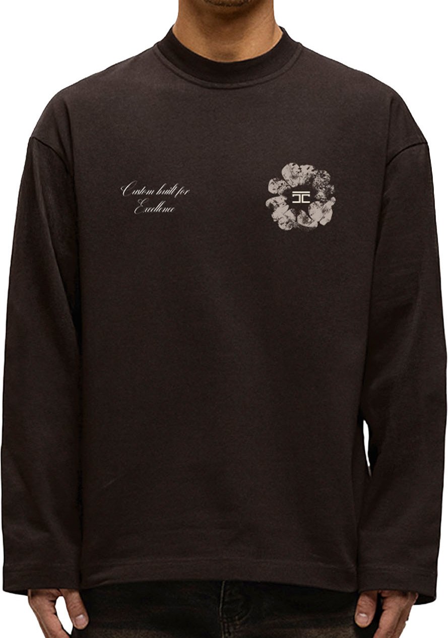 JORCUSTOM Flowers Longsleeve T-Shirt Brown Bruin