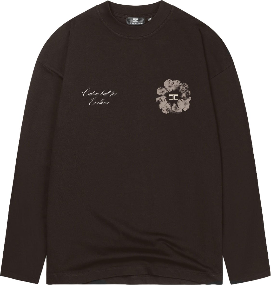 JORCUSTOM Flowers Longsleeve T-Shirt Brown Bruin