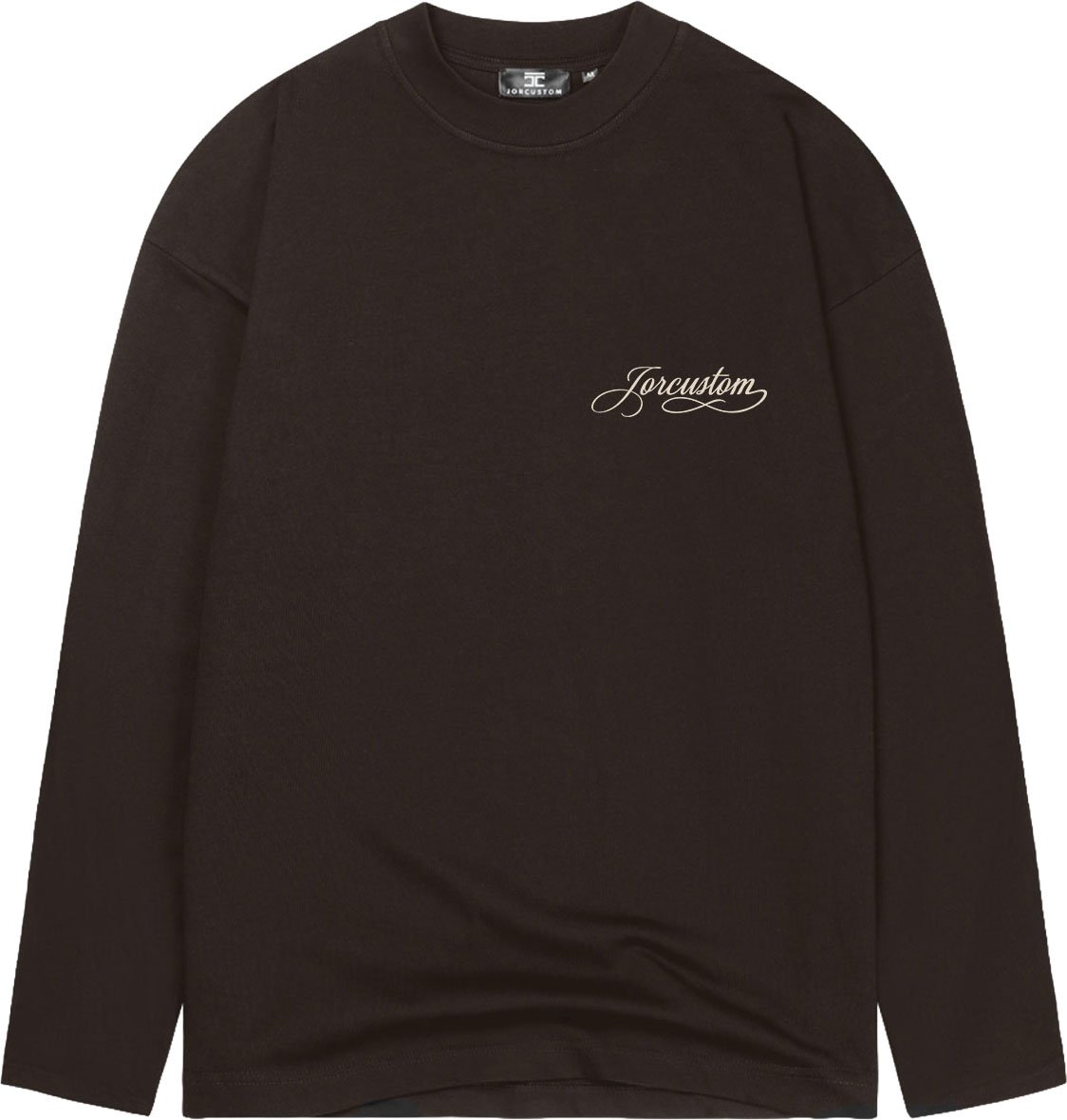 JORCUSTOM Handscri Longsleeve T-Shirt Brown Bruin