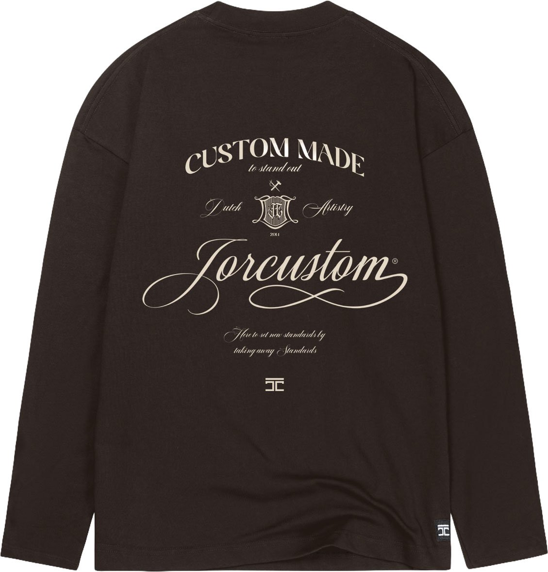 JORCUSTOM Handscri Longsleeve T-Shirt Brown Bruin