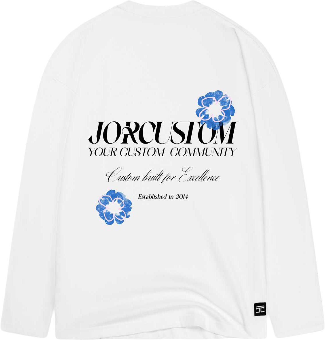 JORCUSTOM Flowers Longsleeve T-Shirt White Wit