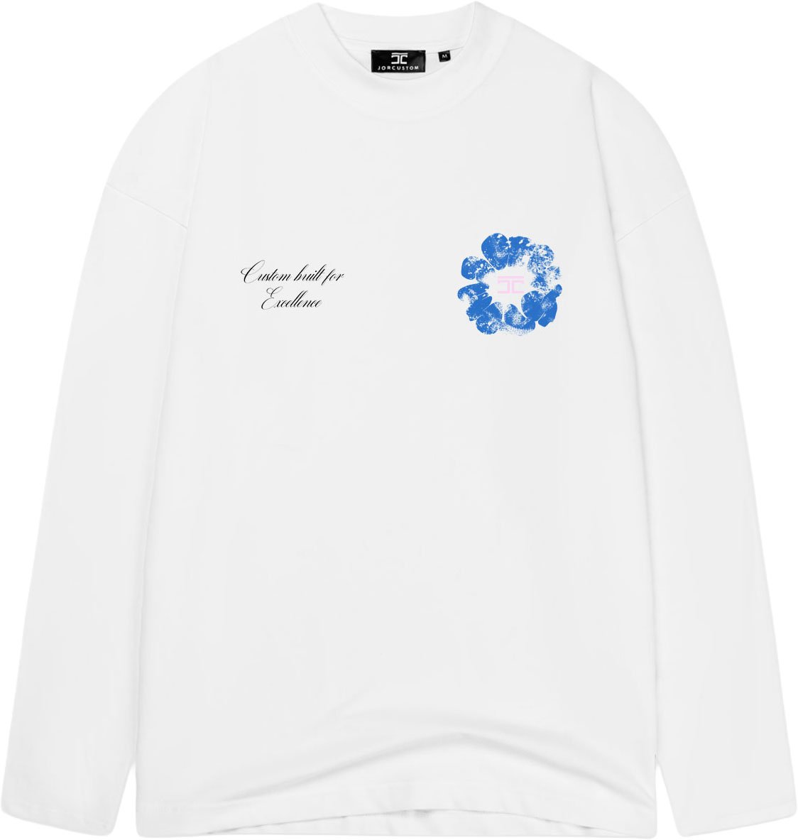 JORCUSTOM Flowers Longsleeve T-Shirt White Wit