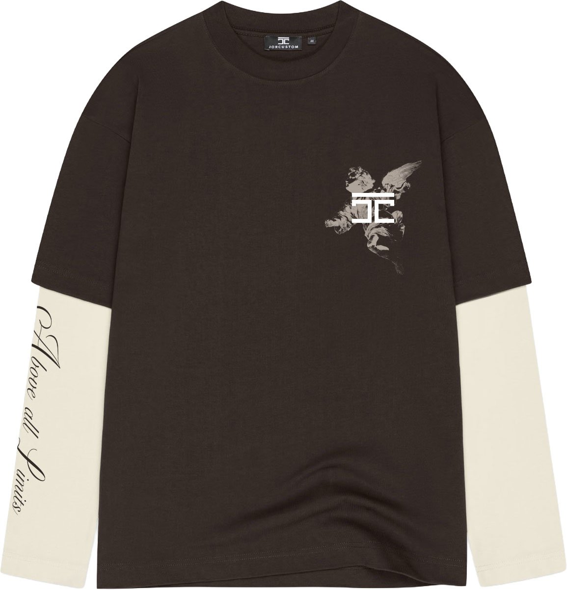 JORCUSTOM AboveAll Dl Ls T-Shirt Brown-Creme Bruin