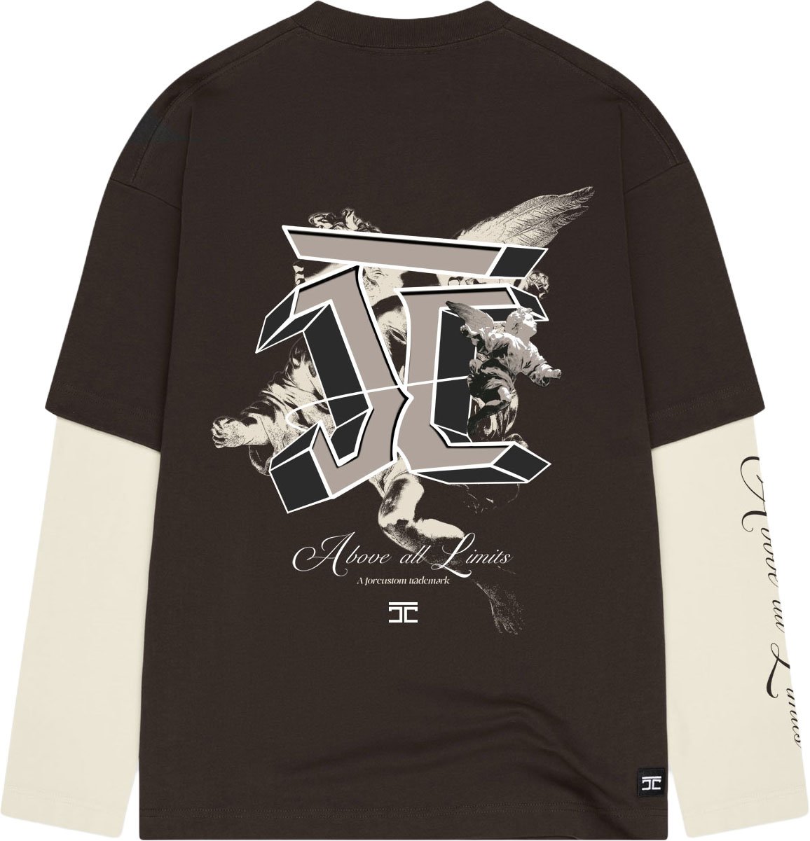 JORCUSTOM AboveAll Dl Ls T-Shirt Brown-Creme Bruin