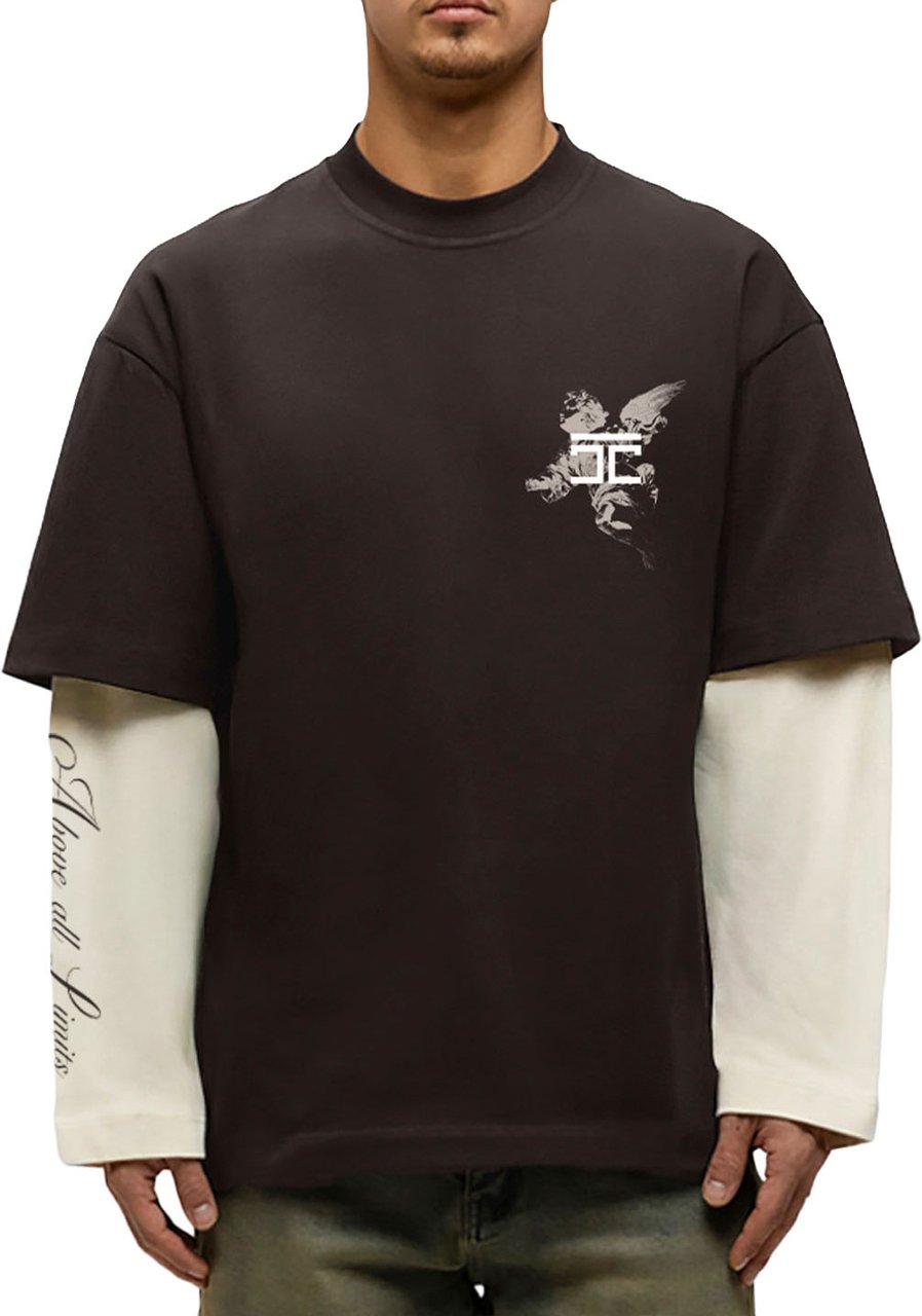 JORCUSTOM AboveAll Dl Ls T-Shirt Brown-Creme Bruin