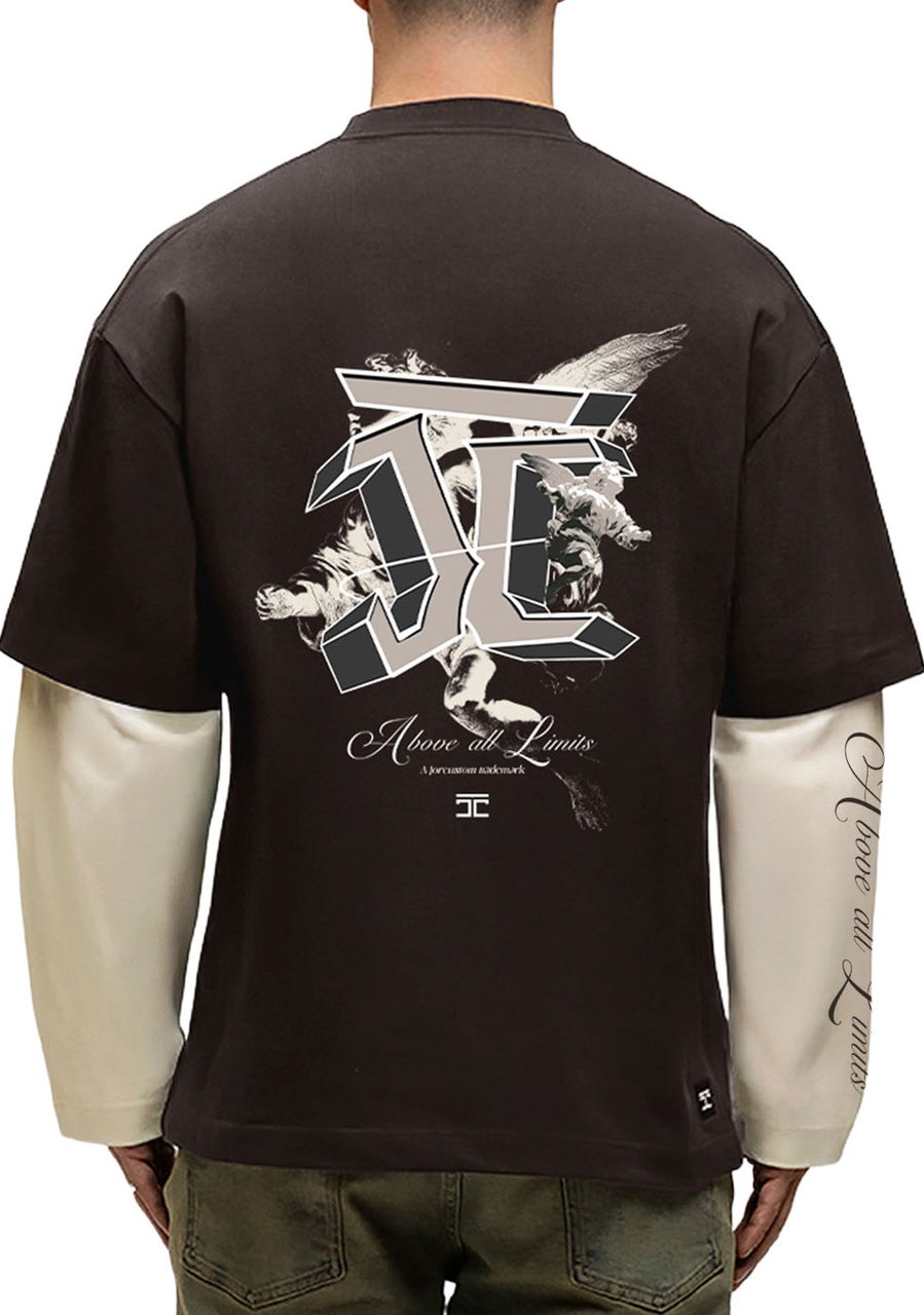 JORCUSTOM AboveAll Dl Ls T-Shirt Brown-Creme Bruin