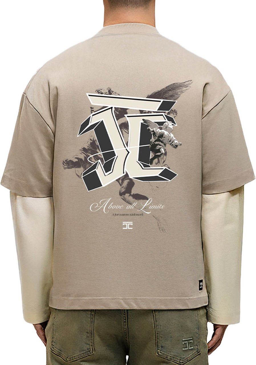 JORCUSTOM AboveAll Dl Ls T-Shirt Taupe-Creme Taupe