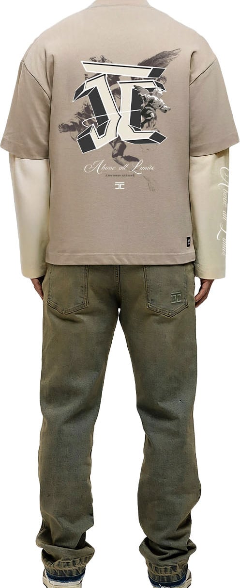 JORCUSTOM AboveAll Dl Ls T-Shirt Taupe-Creme Taupe