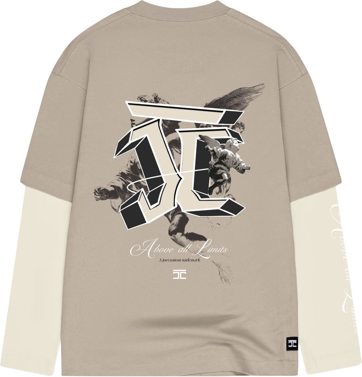 JORCUSTOM AboveAll Dl Ls T-Shirt Taupe-Creme Taupe