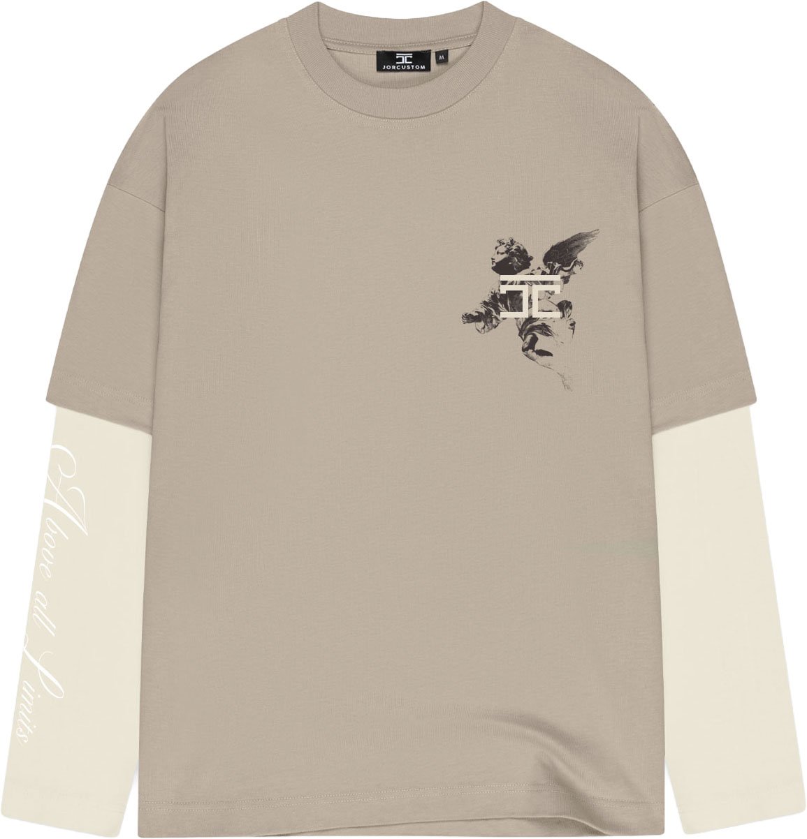 JORCUSTOM AboveAll Dl Ls T-Shirt Taupe-Creme Taupe