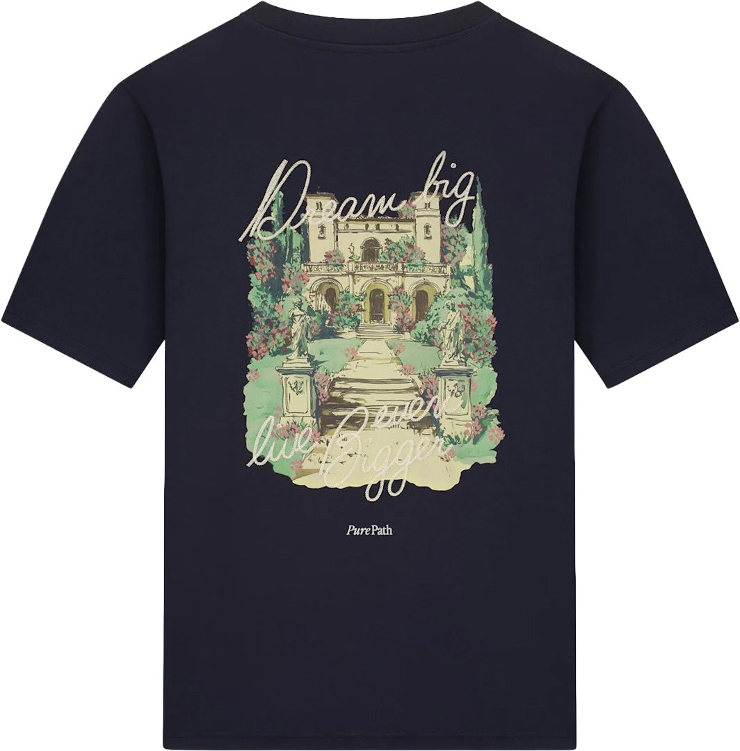 Pure Path Mansion T-Shirt Dark Navy Blauw