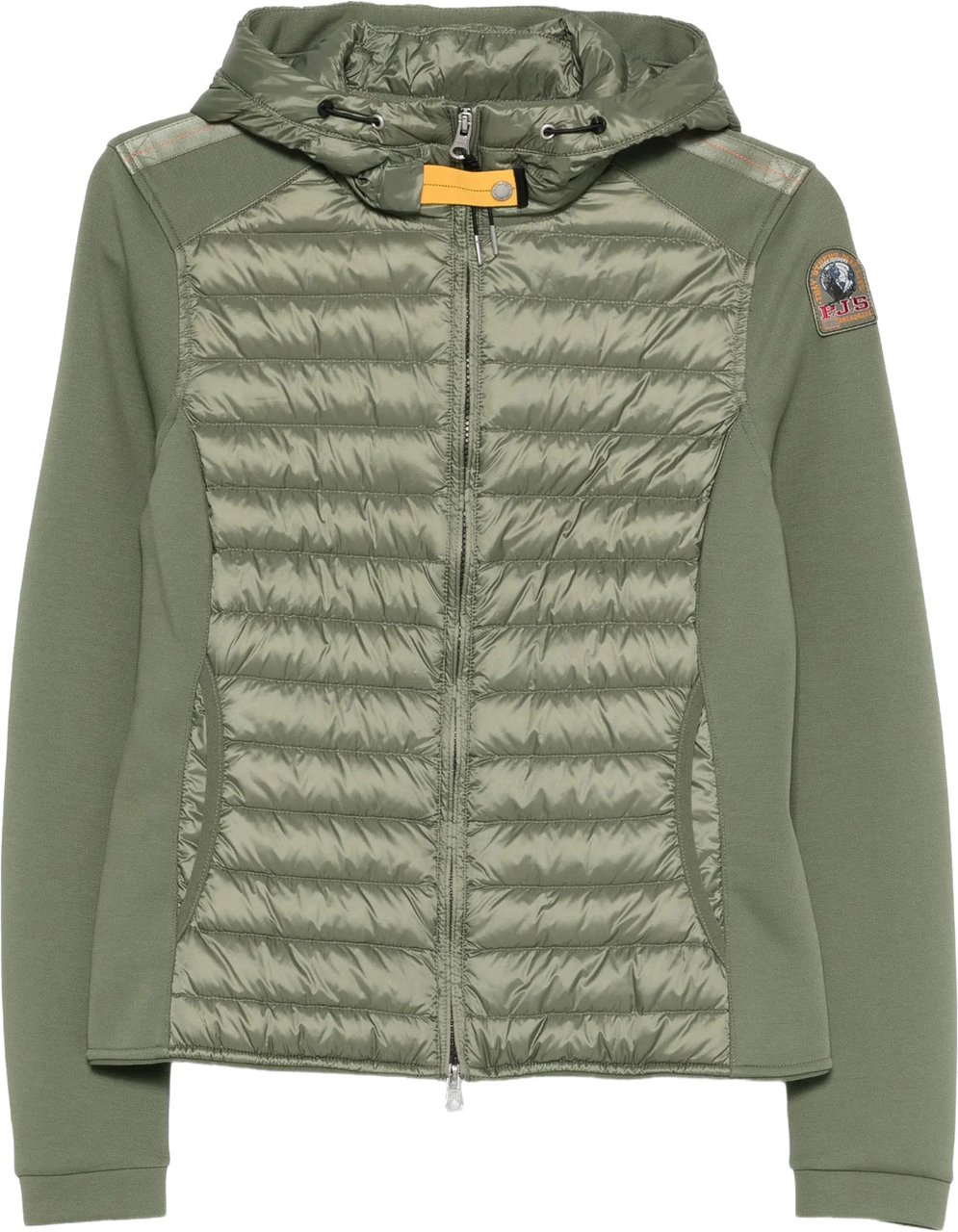 Parajumpers Khaki fleece nylon hooded jacket Groen