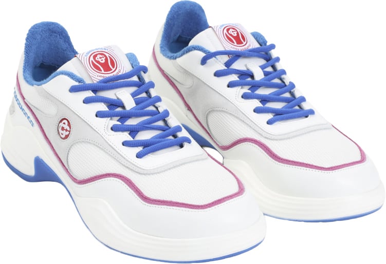 Casablanca sneakers wit met blauw en roze Wit