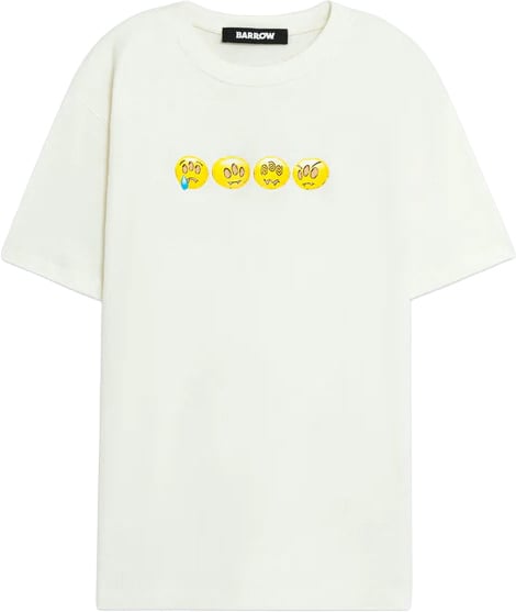 Barrow jersey t-shirt smiley off white Beige
