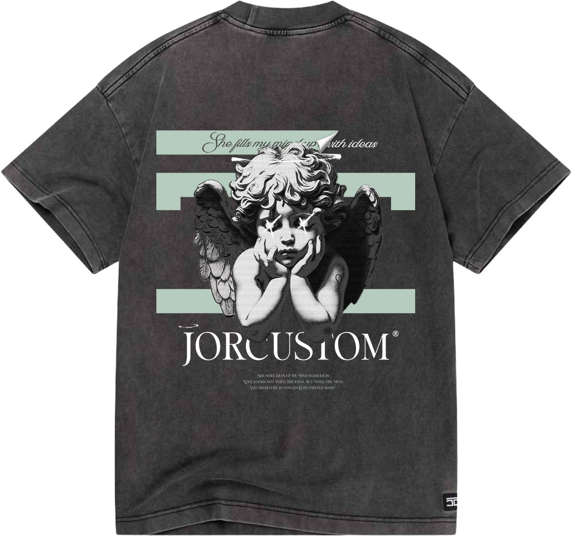 JORCUSTOM AngelTwo Loose Fit T-Shirt AcidGrey Grijs