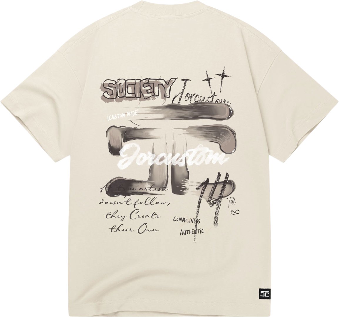 JORCUSTOM ArtistTwo Loose Fit T-Shirt Creme Beige