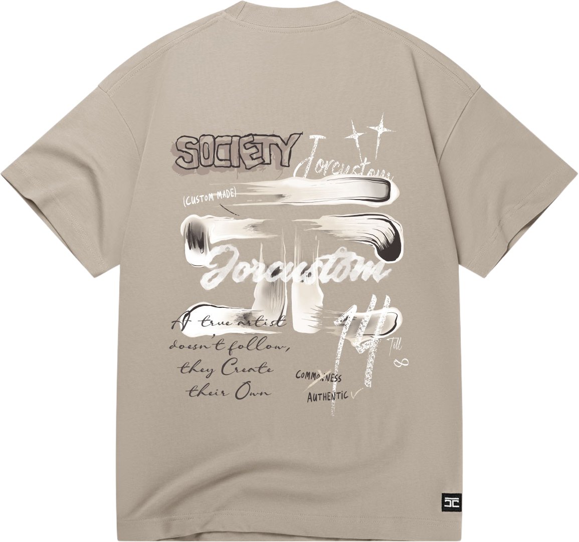 JORCUSTOM ArtistTwo Loose Fit T-Shirt Taupe Taupe