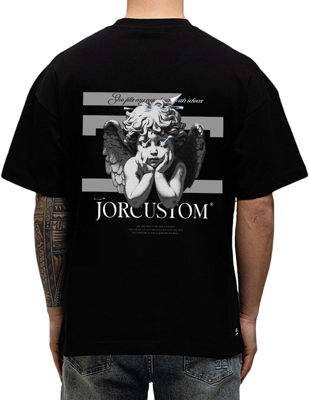 JORCUSTOM AngelTwo Slim Fit T-Shirt Black Zwart