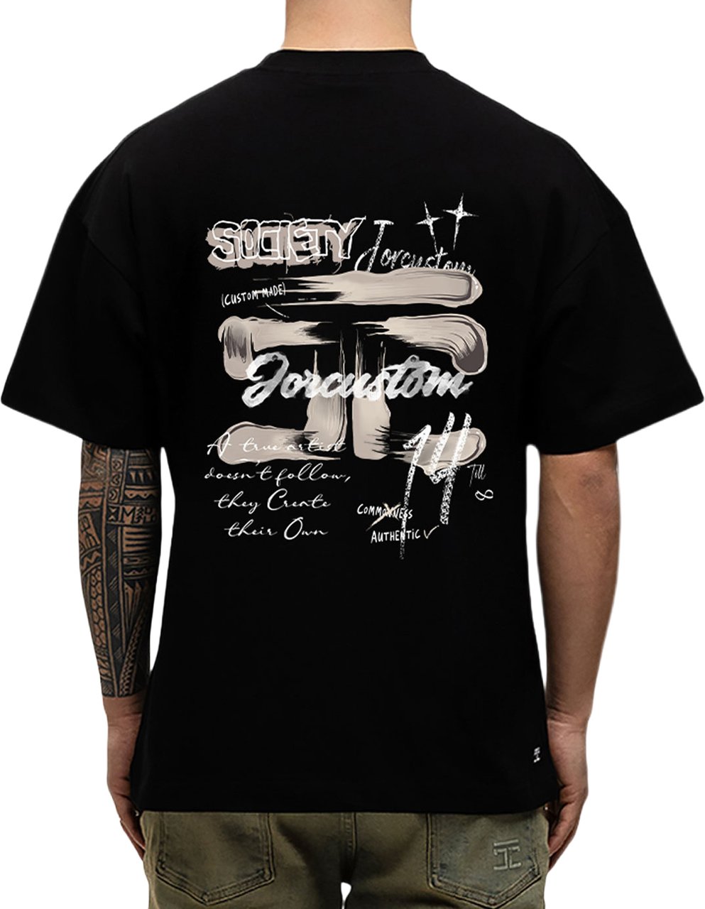 JORCUSTOM ArtistTwo Slim Fit T-Shirt Black Zwart