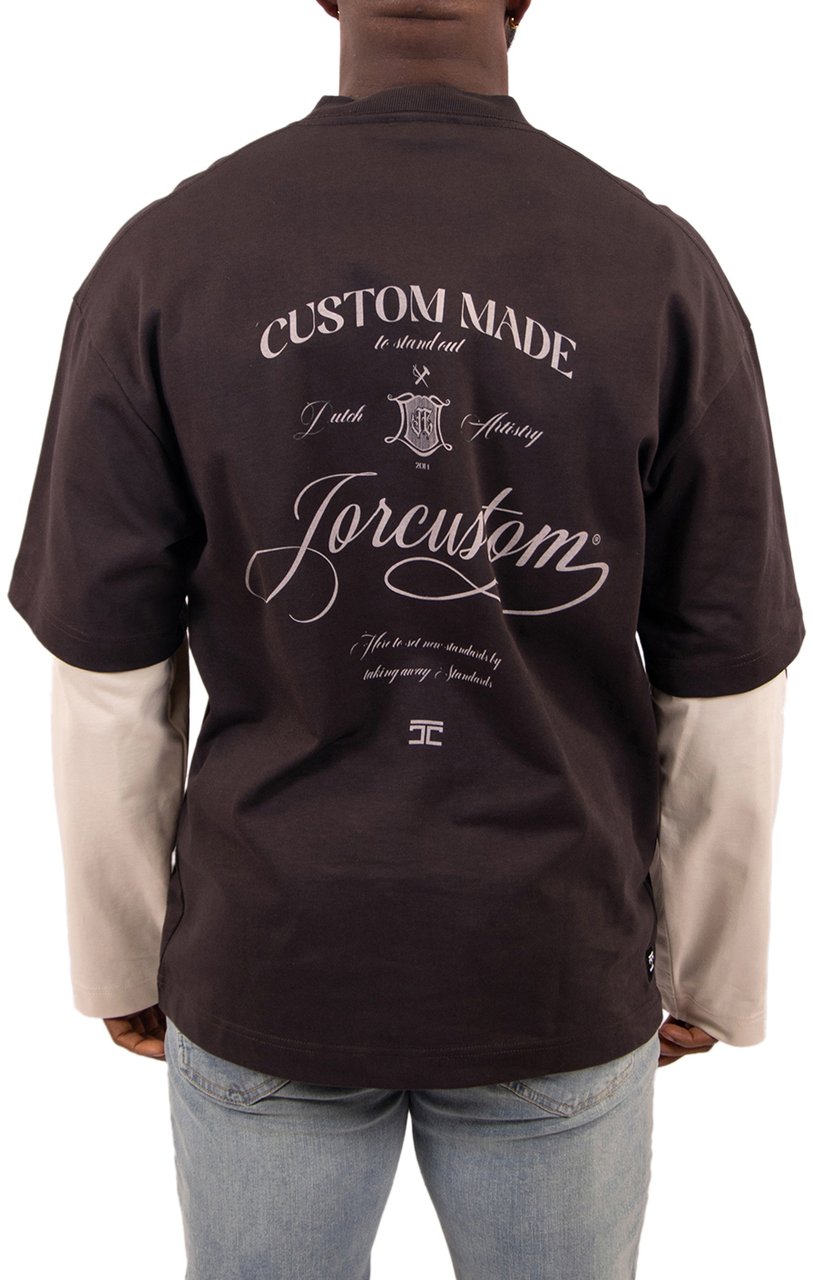 JORCUSTOM Handscript Double Layered Longsleev Bruin