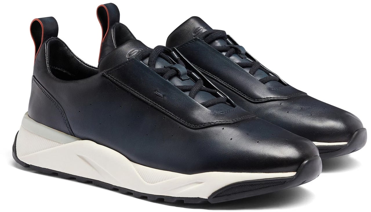 Santoni sneaker Innova navy Blauw