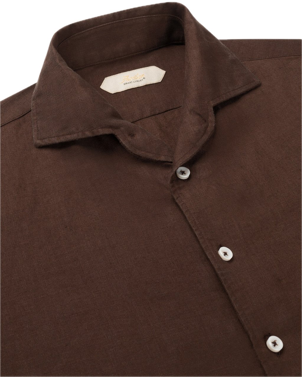 Aurélien Linnen seaside shirt Chocolate Bruin