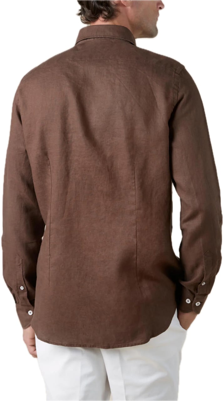 Aurélien Linnen seaside shirt Chocolate Bruin