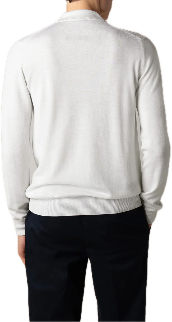 Aurélien zippullover polo Basket Wave Ivory Wit