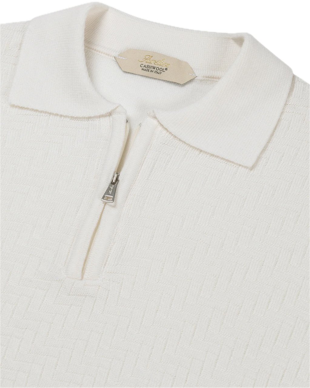 Aurélien zippullover polo Basket Wave Ivory Wit