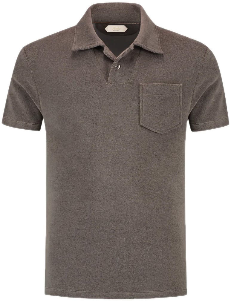 Aurélien Terry Toweling polo Ash Gray Grijs