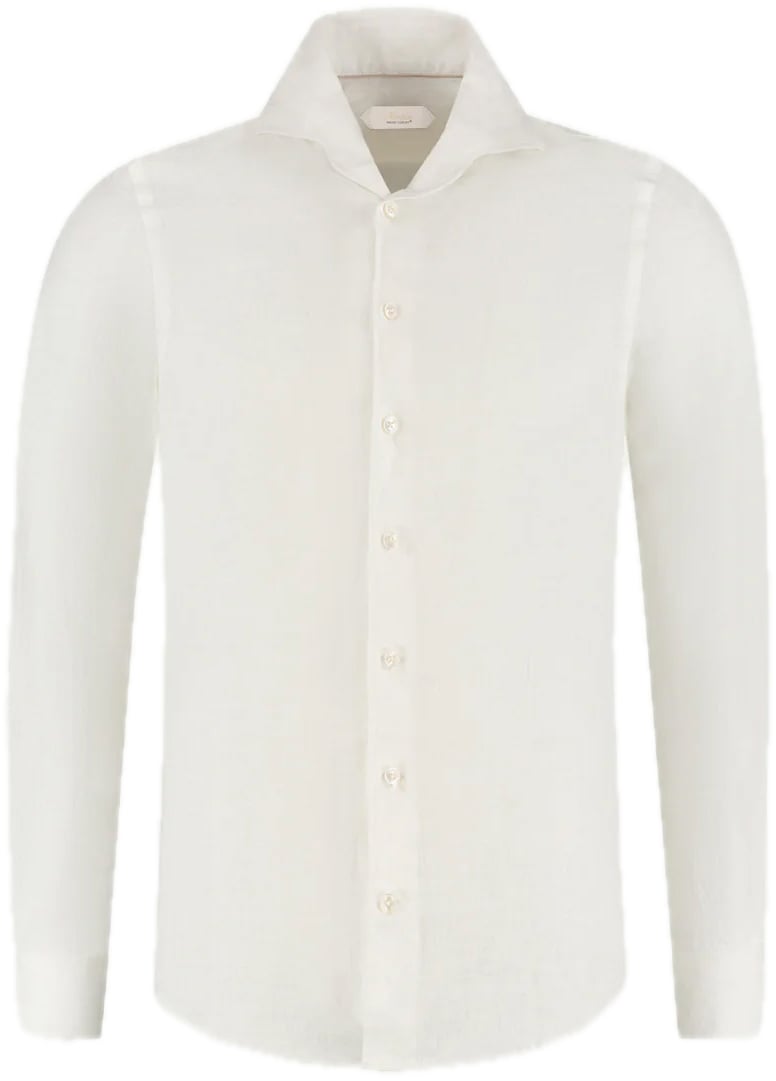 Aurélien Linnen seaside shirt Ivory Wit