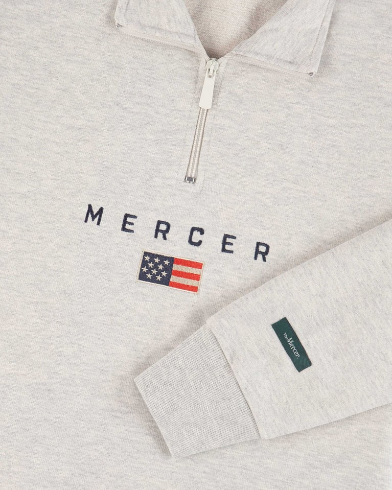 Mercer Amsterdam The Mercer Quarter Zip - Grey Grijs