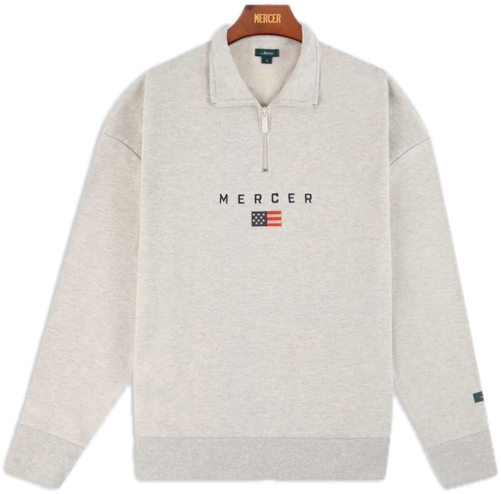 Mercer Amsterdam The Mercer Quarter Zip - Grey Grijs