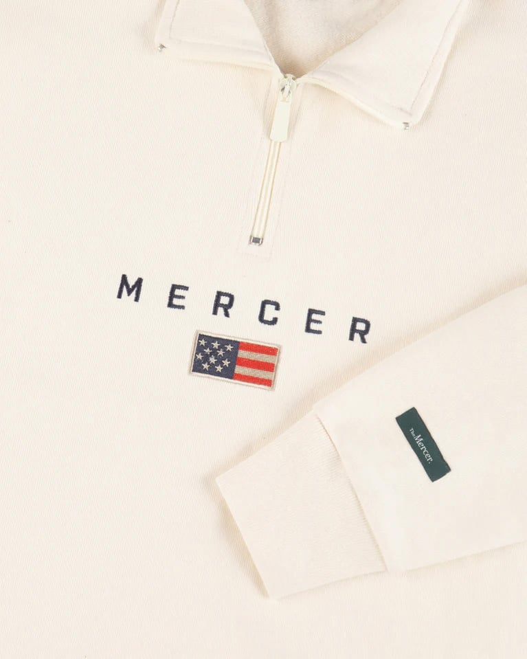Mercer Amsterdam The Mercer Quarter Zip Beige