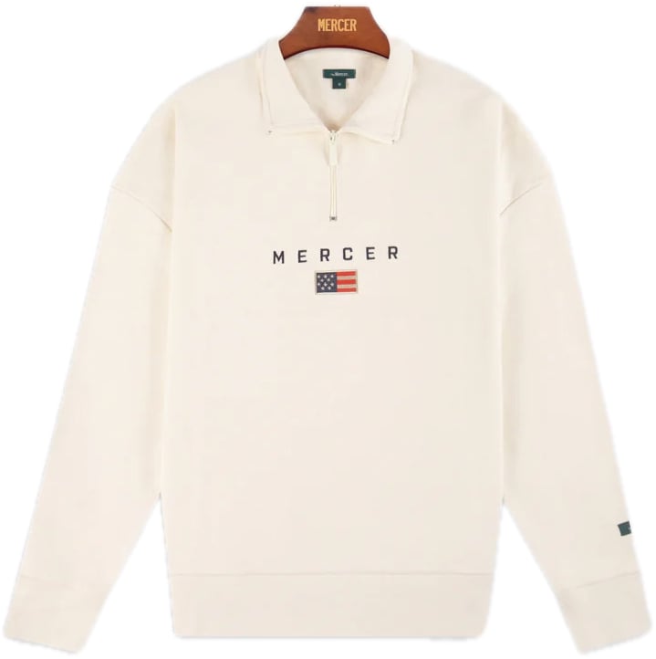 Mercer Amsterdam The Mercer Quarter Zip Beige