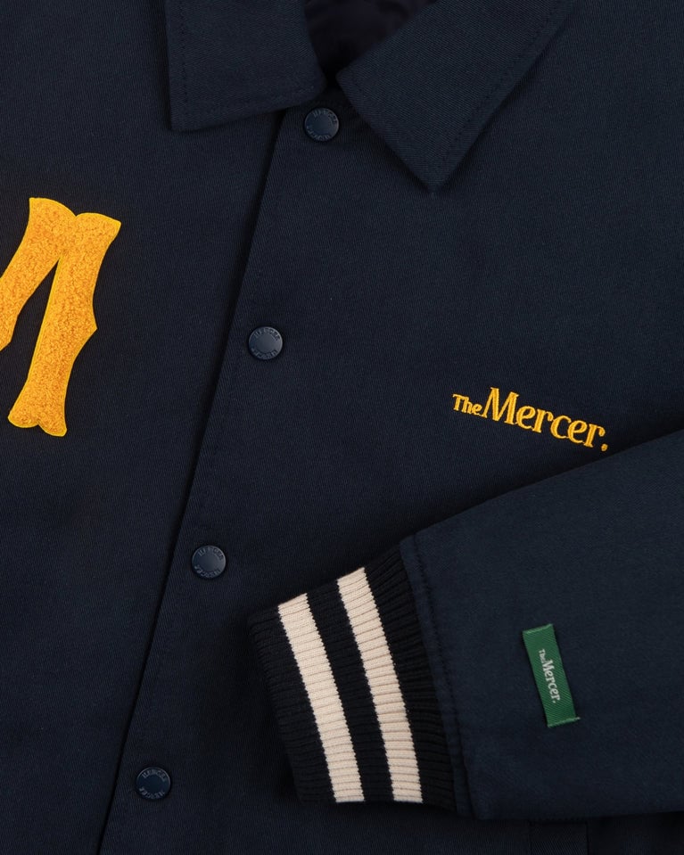 Mercer Amsterdam The Varsity Polo Jacket - Blue Blauw