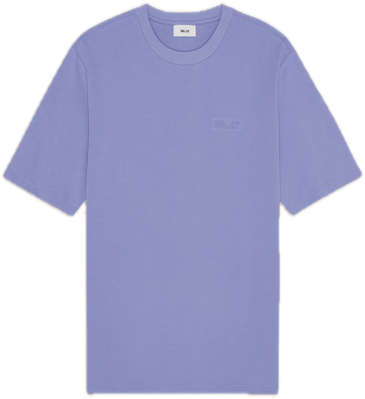 NN07 Nat ss logo tee stone blue Blauw