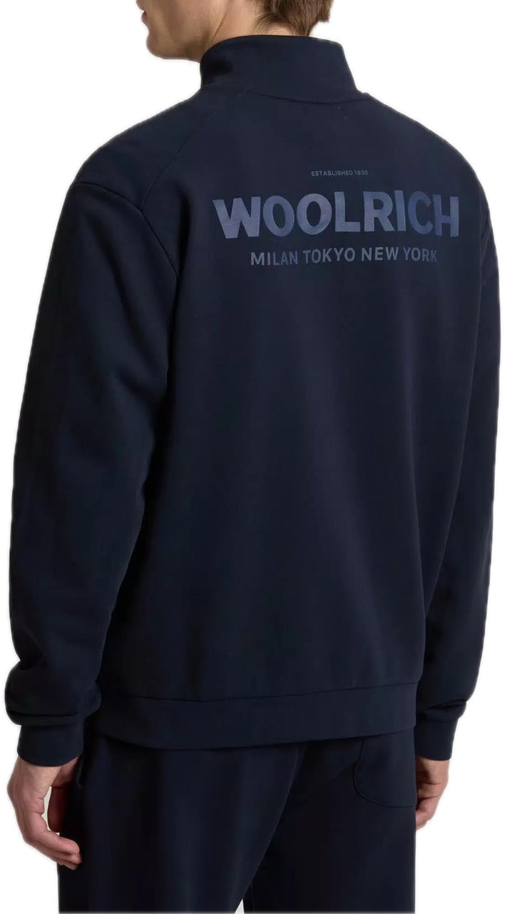 Woolrich Logo sweater Blauw