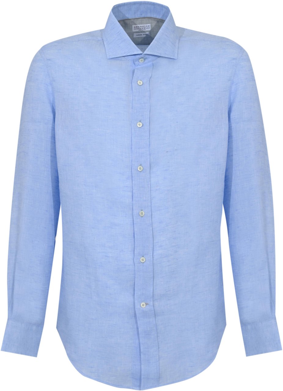 Brunello Cucinelli Shirts Light Blue Lichtblauw